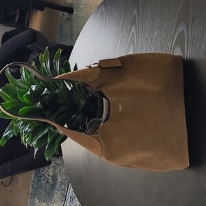 Coach Tan Suede Brooklyn 28 Shoulder Bag